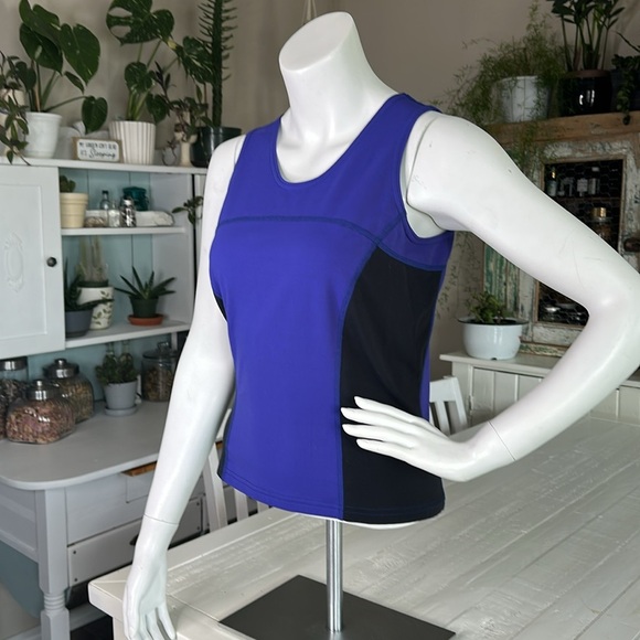 Vintage Y2K 1980s MEC small Women's purple Black Sleeveless work out/hike top - Picture 4 of 10